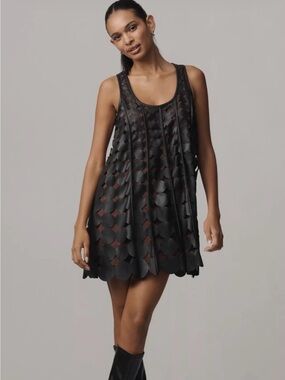 NWT Maeve faux leather cutout swing dress